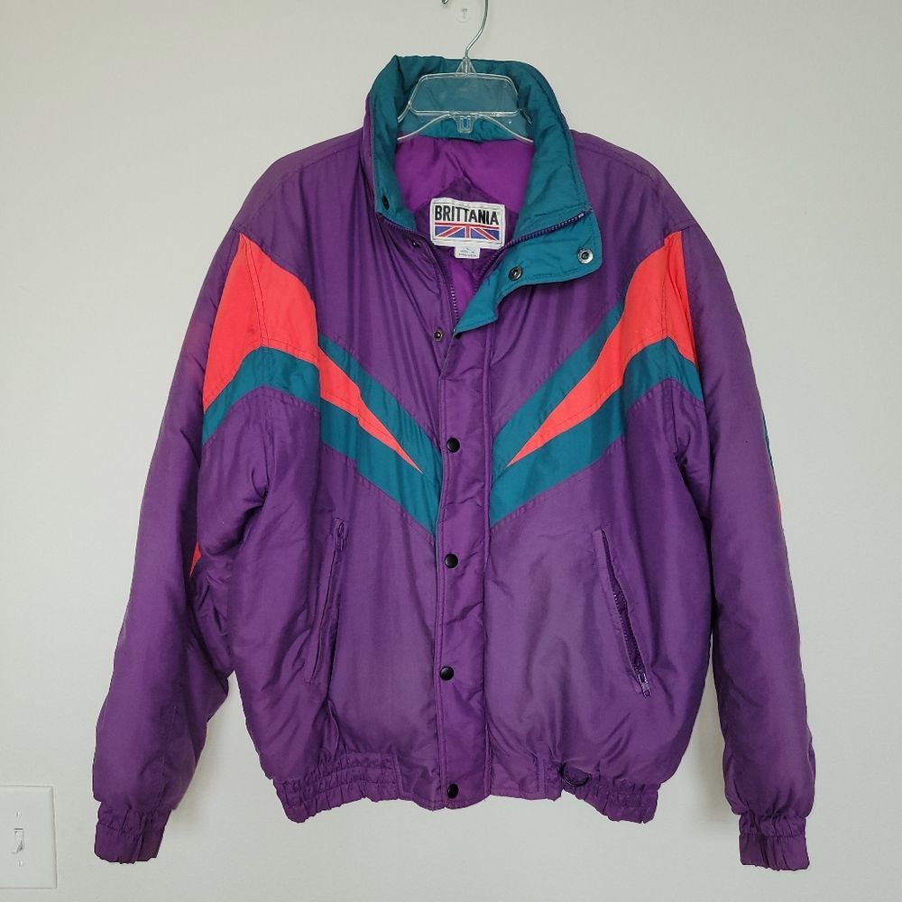 Vintage 80s Brittania Purple Puffer Jacket
